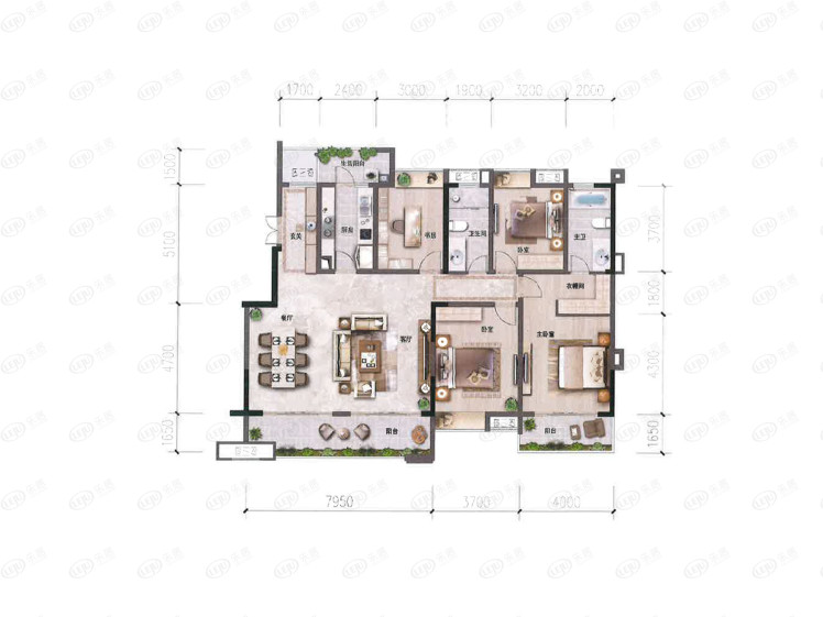 天投东鑫苑 c1,4室2厅2卫,184平米(建筑)